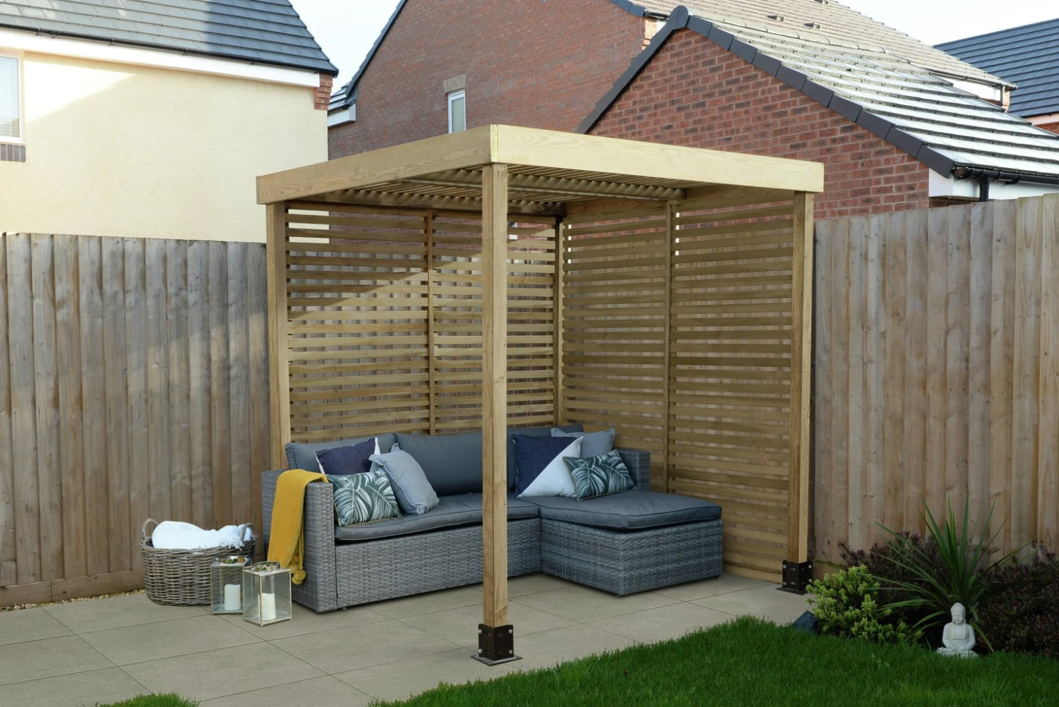 Forest Garden Modular Pergola With 2 Side Panels 3 Forest Garden Modular Pergola With 2 Side Panels
