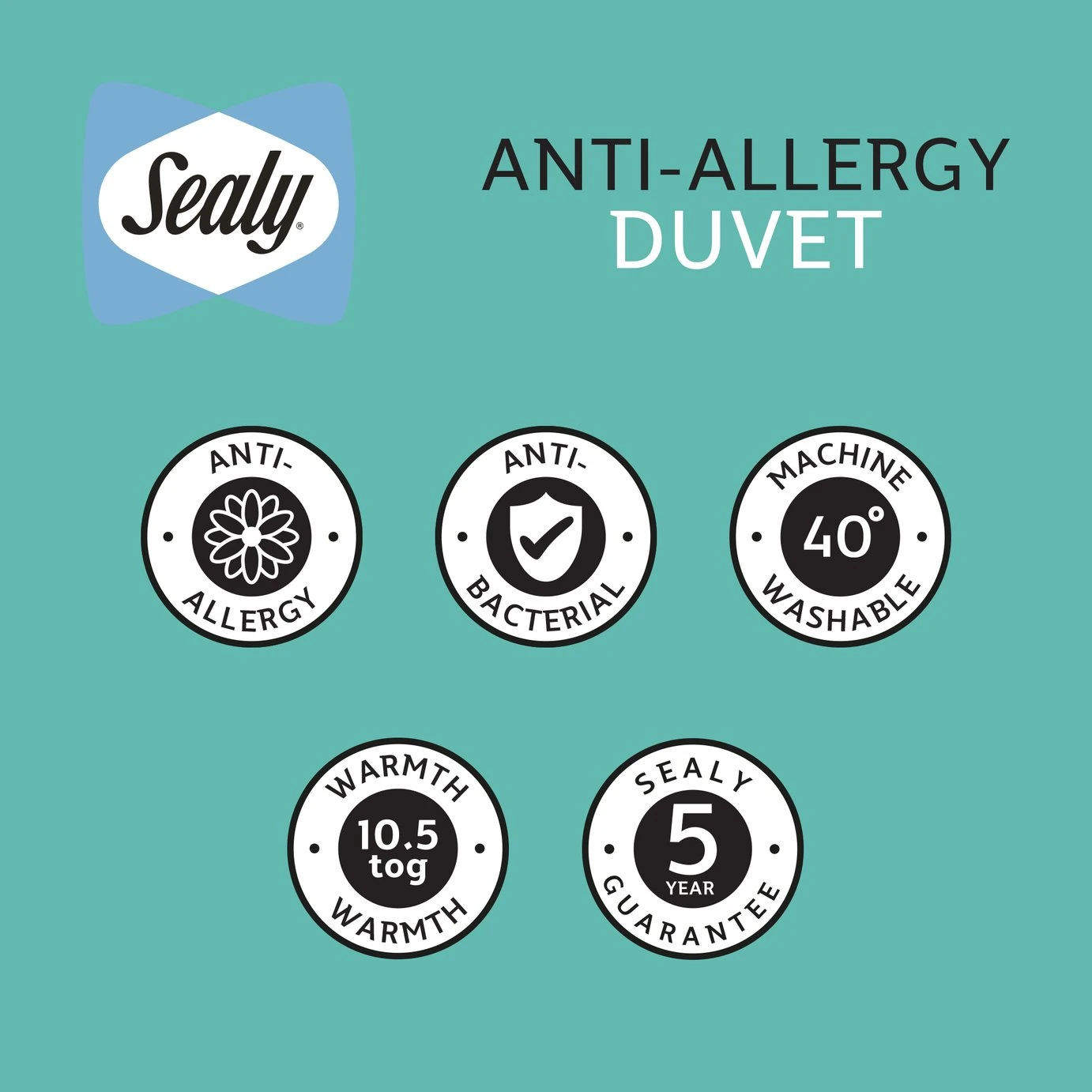 Sealy Anti Allergy Hollowfibre 10.5Tog Duvet - Single 10 Sealy Anti Allergy Hollowfibre 10.5Tog Duvet - Single - Image 8