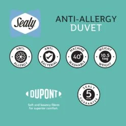Sealy Anti Allergy Hollowfibre 10.5Tog Duvet - Single 19 Sealy Anti Allergy Hollowfibre 10.5Tog Duvet - Single -Bedding Promotion Store 1156623 R Z010A