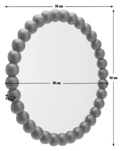 Habitat Beaded Round Wall Mirror - Black - 50x50cm -Bedding Promotion Store 1182642 R E001