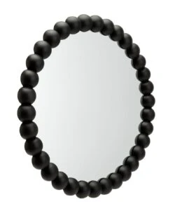 Habitat Beaded Round Wall Mirror - Black - 50x50cm