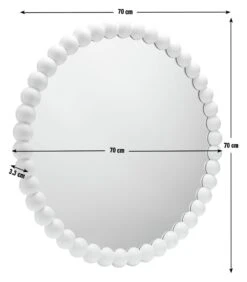 Habitat Beaded Round Wall Mirror - White - 70x70cm 9 Habitat Beaded Round Wall Mirror - White - 70x70cm -Bedding Promotion Store 1182927 R E001