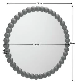 Habitat Beaded Round Wall Mirror - Black - 70x70cm 9 Habitat Beaded Round Wall Mirror - Black - 70x70cm -Bedding Promotion Store 1182934 R E001