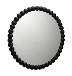 Habitat Beaded Round Wall Mirror - Black - 70x70cm
