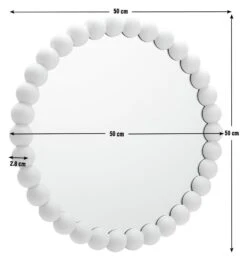 Habitat Beaded Round Wall Mirror - White - 50x50cm -Bedding Promotion Store 1182941 R E001