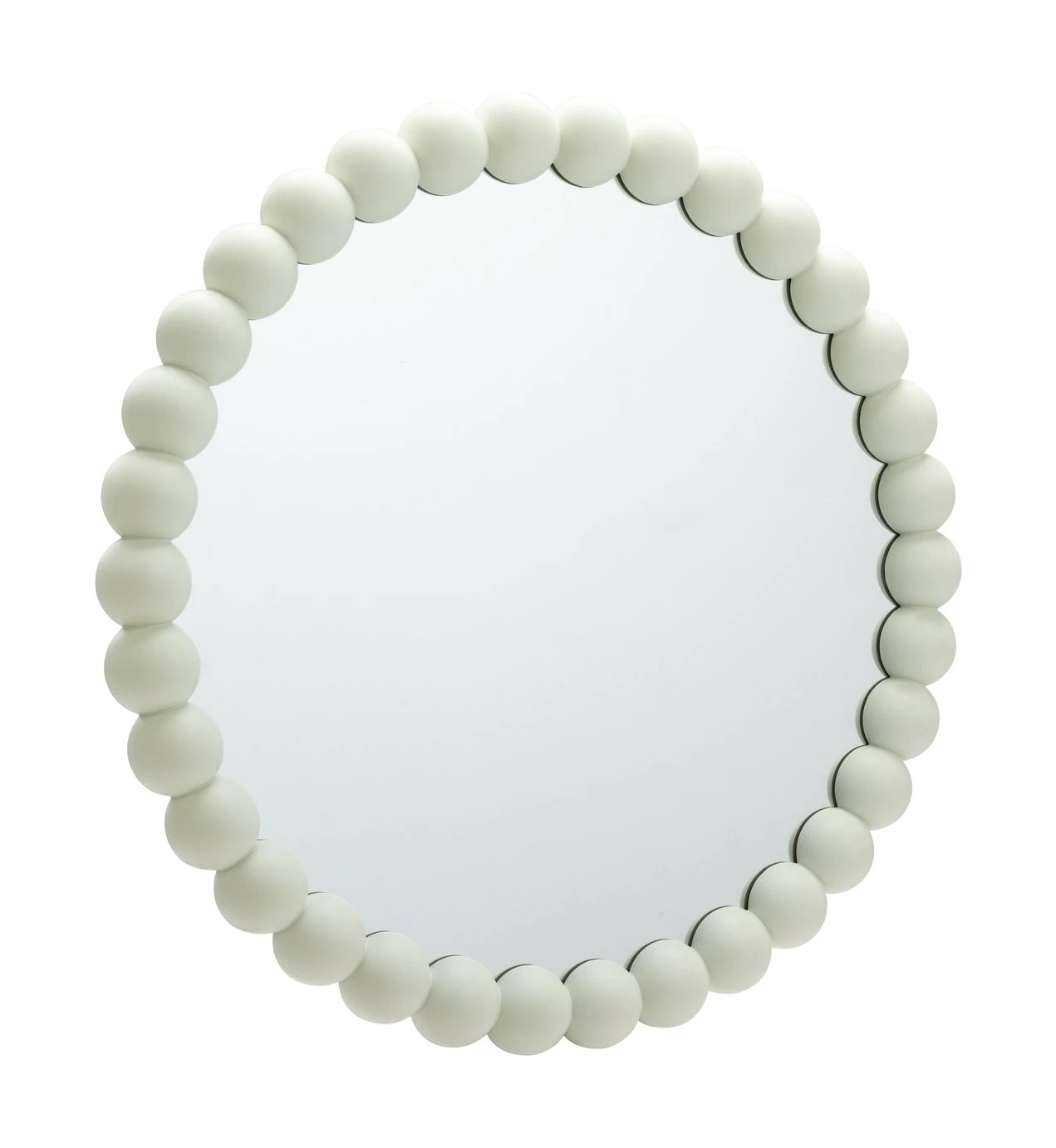 Habitat Beaded Round Wall Mirror - White - 50x50cm