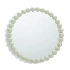 Habitat Beaded Round Wall Mirror - White - 50x50cm -Bedding Promotion Store 1182941 R Z003A