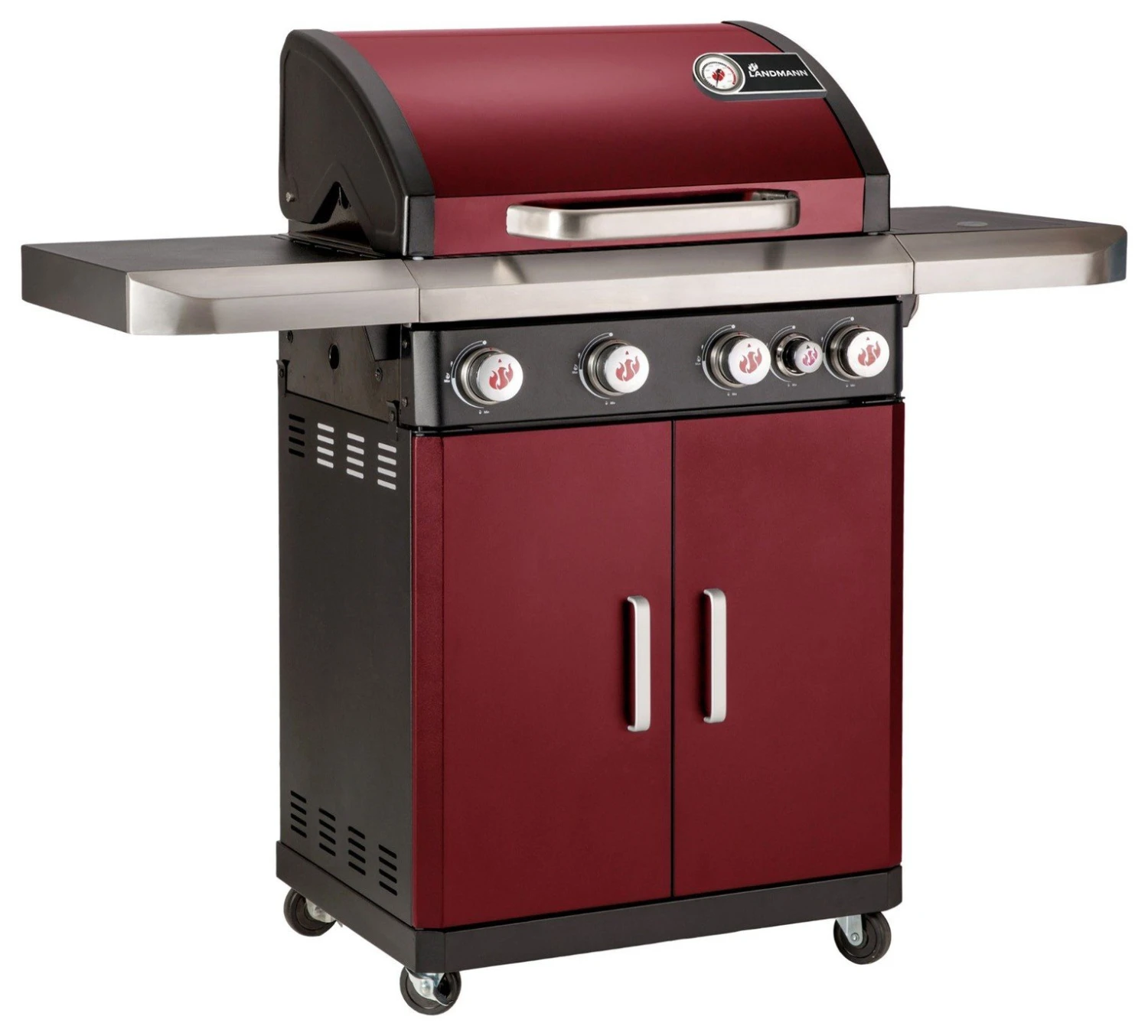 LANDMANN Rexon CooK 4 Burner Gas BBQ - Red 3 LANDMANN Rexon CooK 4 Burner Gas BBQ - Red