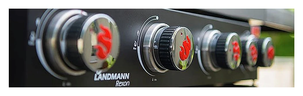 LANDMANN Rexon CooK 4 Burner Gas BBQ - Red 6 LANDMANN Rexon CooK 4 Burner Gas BBQ - Red - Image 4