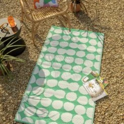Habitat Plastic Woven Green & White Outdoor Rug -Bedding Promotion Store 1232231 R Z002C