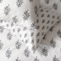 Habitat Woodblock Leaf White Bedding Set - Single 10 Habitat Woodblock Leaf White Bedding Set - Single -Bedding Promotion Store 1232846 R Z003A