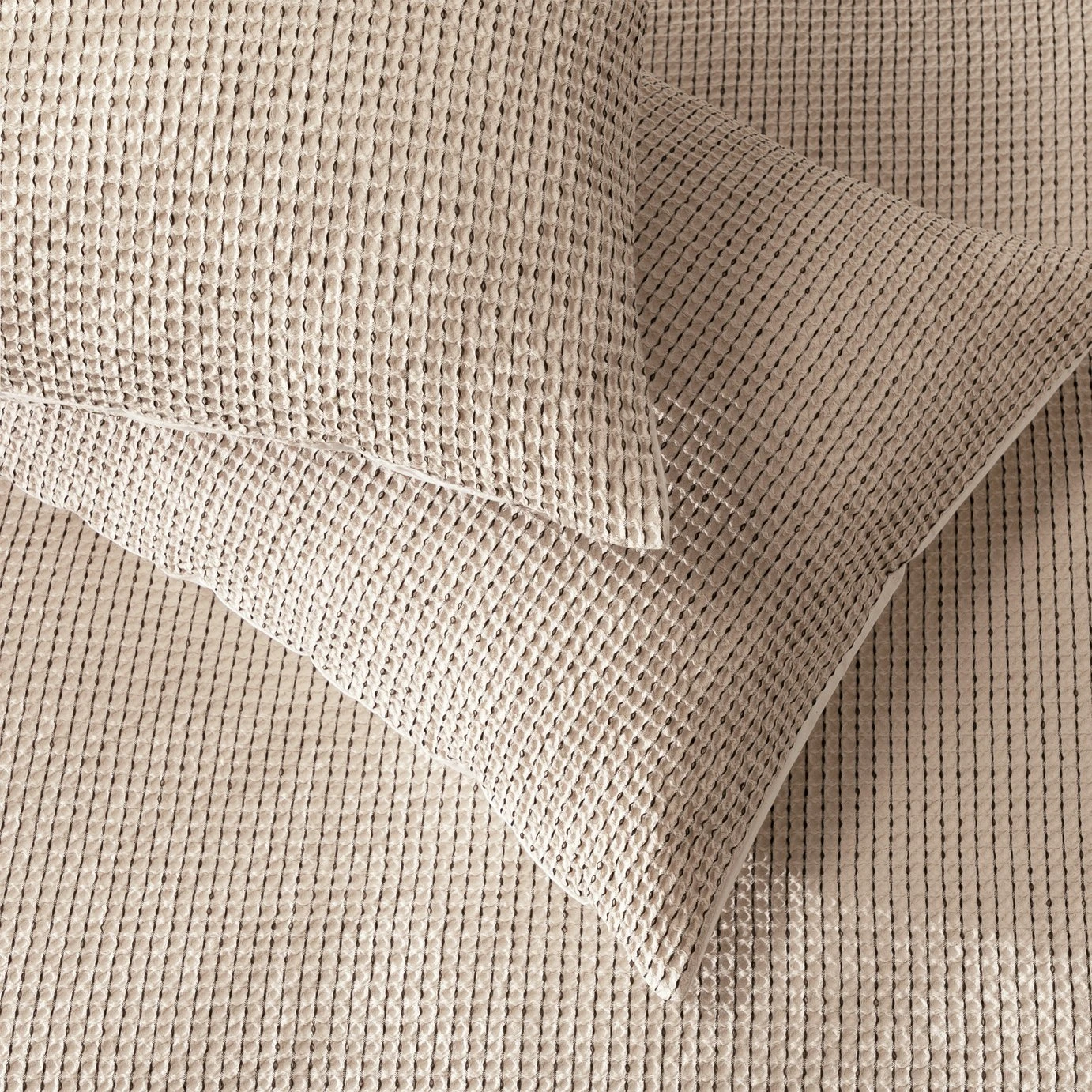 Habitat Cotton Contrast Waffle Beige Bedding Set - Single 5 Habitat Cotton Contrast Waffle Beige Bedding Set - Single - Image 3