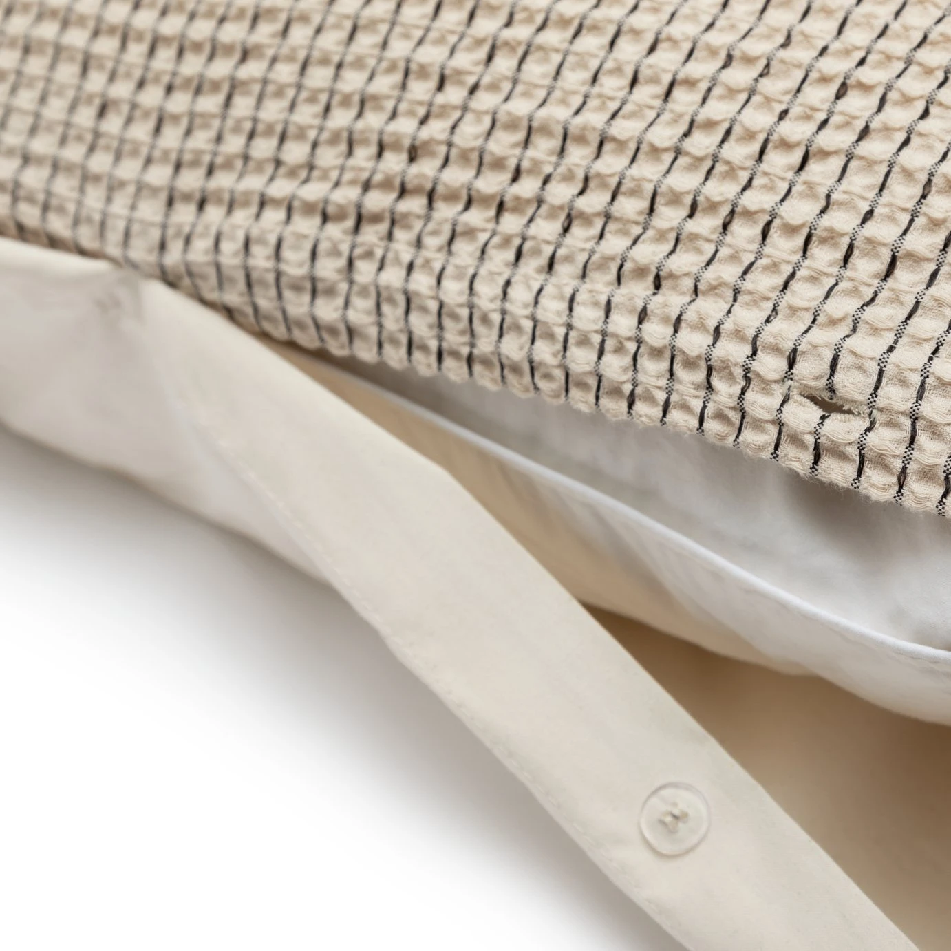 Habitat Cotton Contrast Waffle Beige Bedding Set - Single 6 Habitat Cotton Contrast Waffle Beige Bedding Set - Single - Image 4