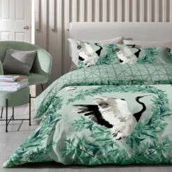 Habitat Crane Panel Green Bedding Set - Single