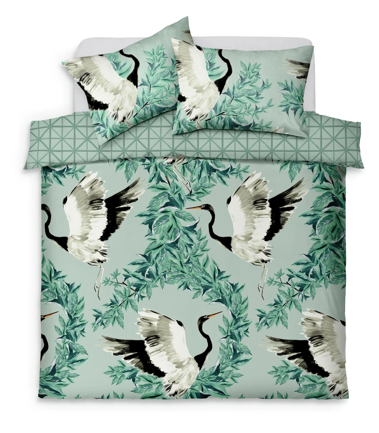 Habitat Crane Panel Green Bedding Set - Single 5 Habitat Crane Panel Green Bedding Set - Single - Image 3