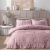 Habitat Seersucker Wide Stripe Lilac Bedding Set - Double -Bedding Promotion Store 1233371 R Z001A