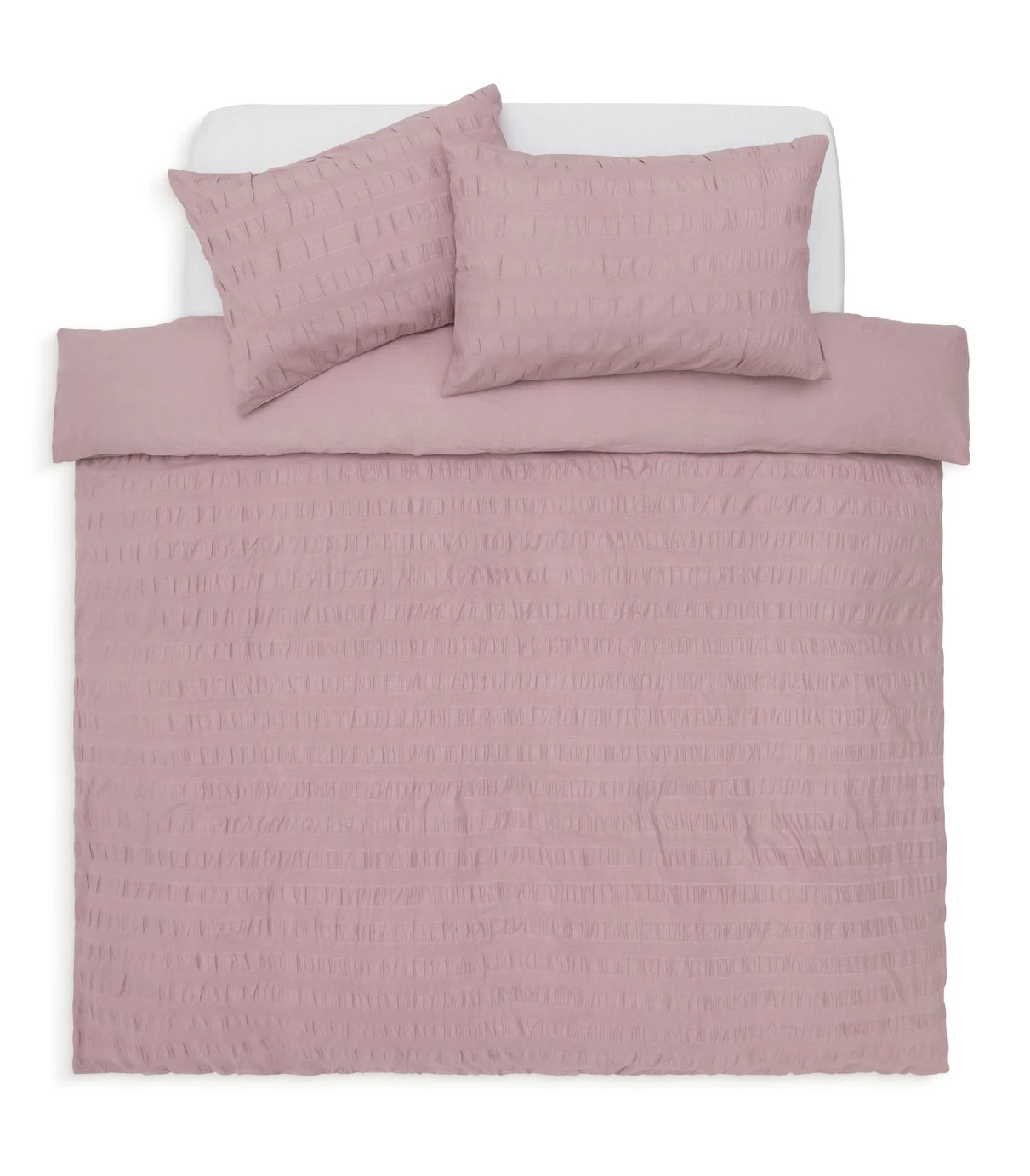 Habitat Seersucker Wide Stripe Lilac Bedding Set - Double 5 Habitat Seersucker Wide Stripe Lilac Bedding Set - Double - Image 3