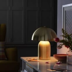 Habitat Mushroom Steel Table Lamp - Brass -Bedding Promotion Store 1233670 R Z002C