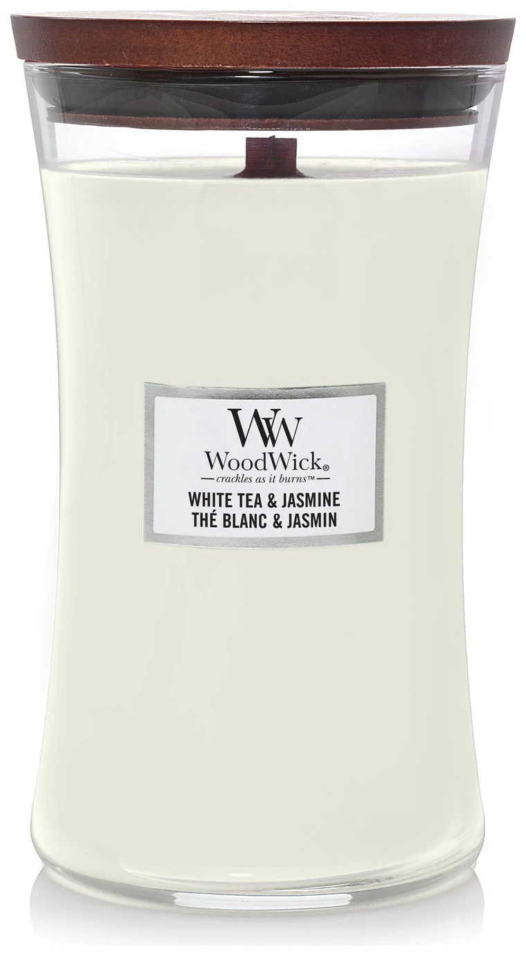 Woodwick Large Jar Candle - White Tea & Jasmine 4 Woodwick Large Jar Candle - White Tea & Jasmine - Image 2