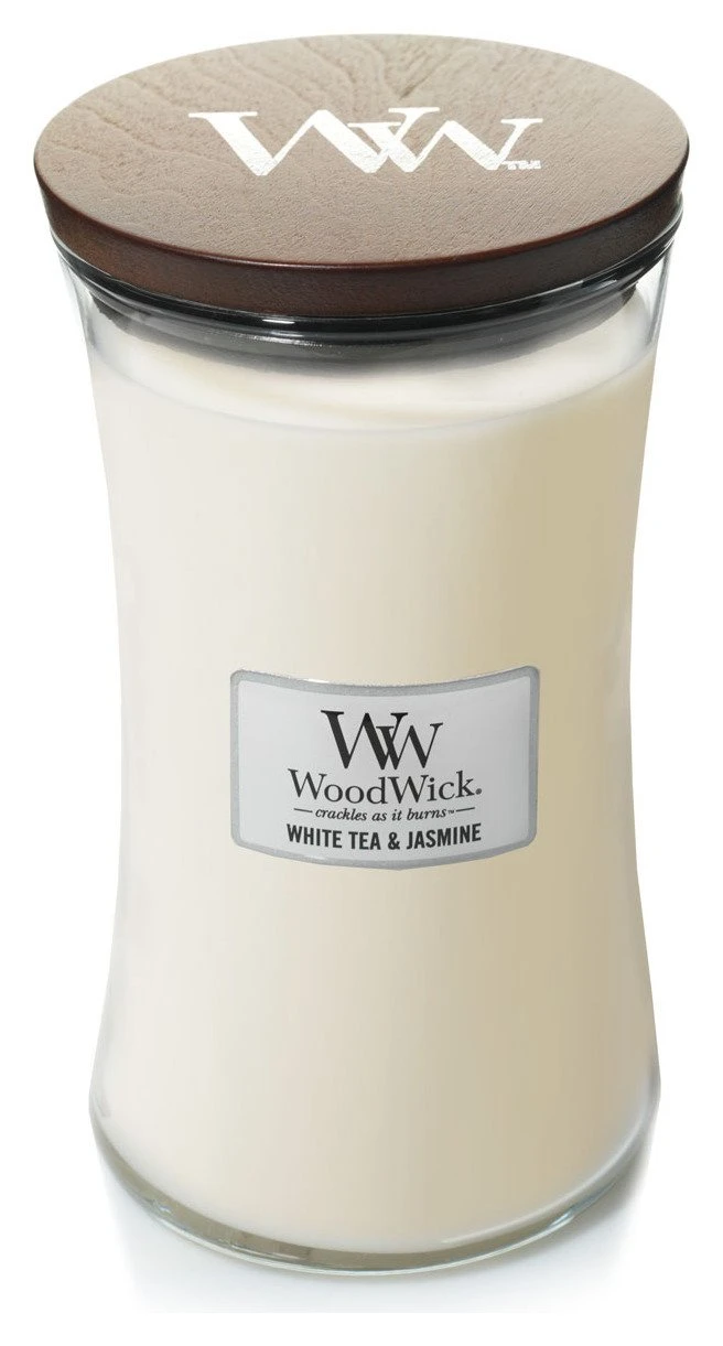 Woodwick Large Jar Candle - White Tea & Jasmine 5 Woodwick Large Jar Candle - White Tea & Jasmine - Image 3
