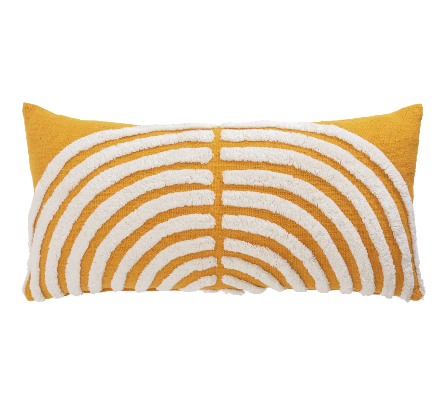 Habitat Geo Tufted Cushion - Yellow & White - 60x30cm 6 Habitat Geo Tufted Cushion - Yellow & White - 60x30cm - Image 4
