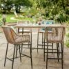 Habitat Malta 4 Seater Rattan Effect Garden Bar Set -Natural 2 Habitat Malta 4 Seater Rattan Effect Garden Bar Set -Natural -Bedding Promotion Store 1242245 R Z001A