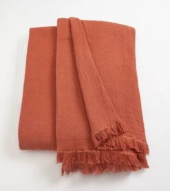 Habitat Cotton Plain Textured Throw - Terracotta - 150x200cm -Bedding Promotion Store 1244212 R Z002A