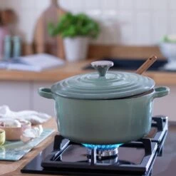 Habitat 3.3 Litre Cast Iron Casserole Dish - Green -Bedding Promotion Store 1258394 R Z002C