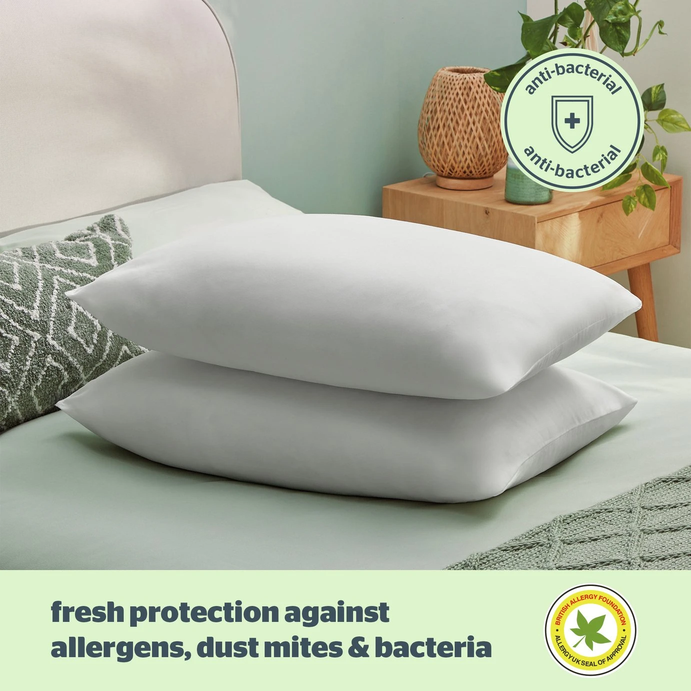 Silentnight Anti-Allergy Medium/ Soft Pillow - 2 Pack 4 Silentnight Anti-Allergy Medium/ Soft Pillow - 2 Pack - Image 2