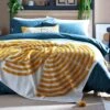 Habitat Geo Tufted Throw - White & Yellow - 125x150cm -Bedding Promotion Store 1309944 R Z001A