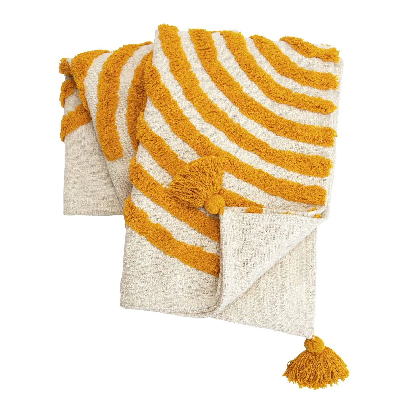 Habitat Geo Tufted Throw - White & Yellow - 125x150cm 6 Habitat Geo Tufted Throw - White & Yellow - 125x150cm - Image 4