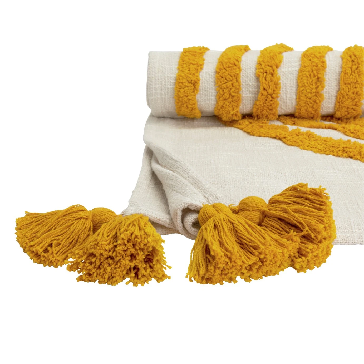 Habitat Geo Tufted Throw - White & Yellow - 125x150cm 7 Habitat Geo Tufted Throw - White & Yellow - 125x150cm - Image 5