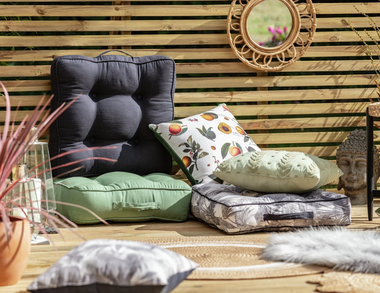 Habitat Grey Floor Cushion 7 Habitat Grey Floor Cushion - Image 5