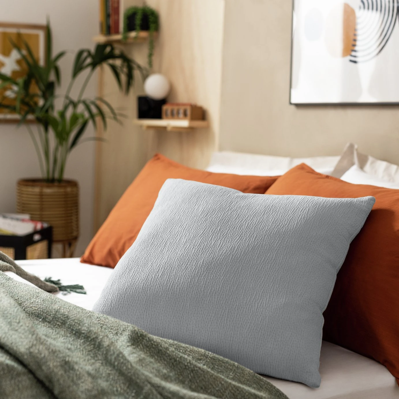 Habitat Textured Plain Cushion - Grey - 50x50cm 4 Habitat Textured Plain Cushion - Grey - 50x50cm - Image 2