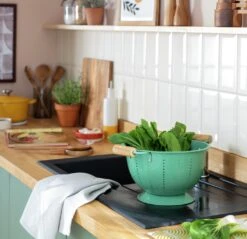 Habitat Enamel And Wood Colander 9 Habitat Enamel And Wood Colander -Bedding Promotion Store 1404519 R Z001C