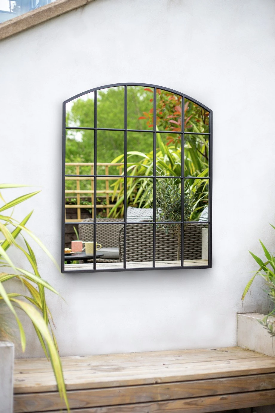 Aston & Wold Industrial Arch Shaped Garden Mirror - Black 4 Aston & Wold Industrial Arch Shaped Garden Mirror - Black - Image 2