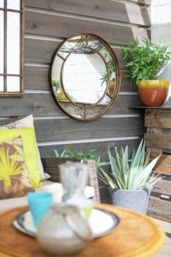 Aston & Wold Valencia Round Garden Mirror - Gold -Bedding Promotion Store 1406483 R Z003A