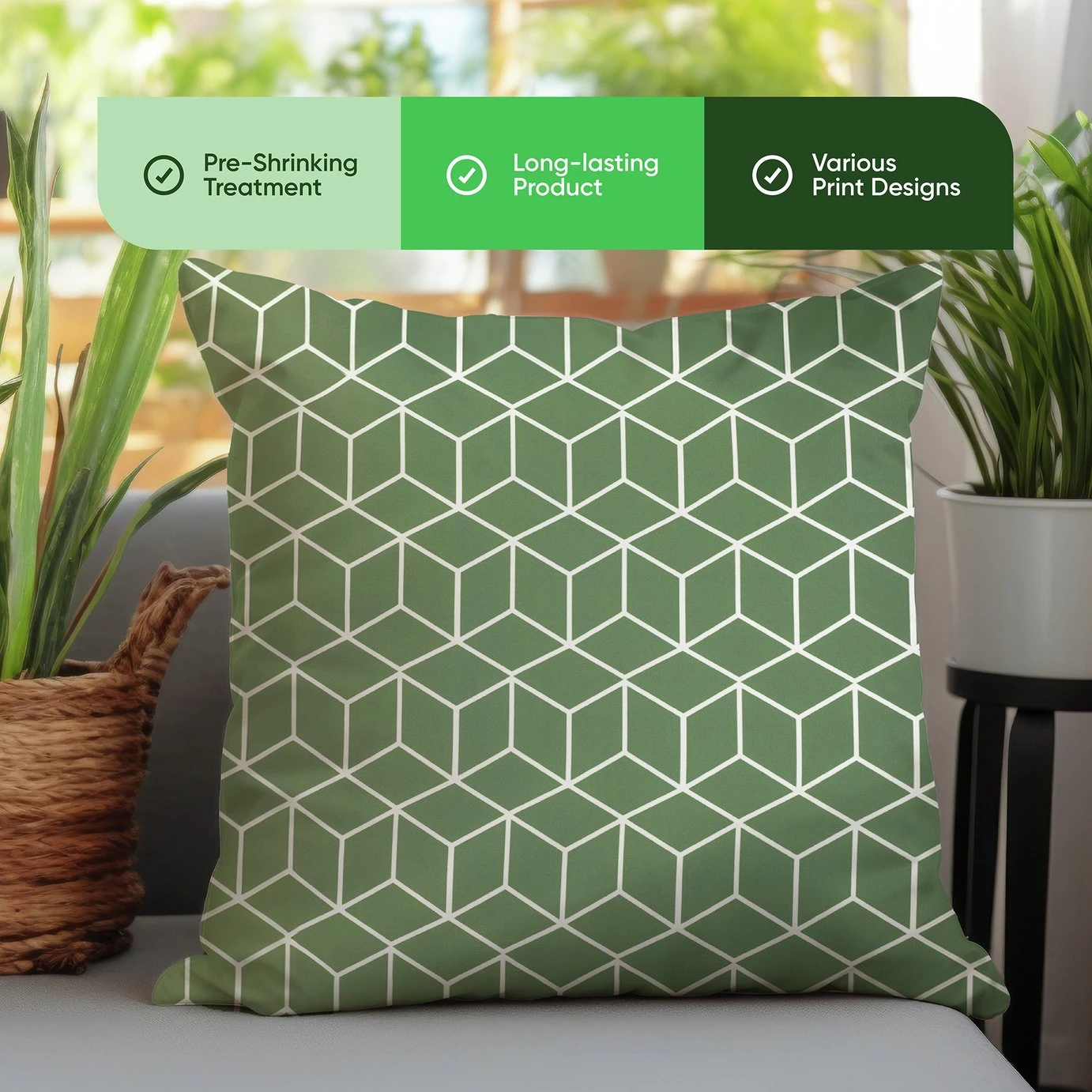 Streetwize Outdoor Cushion Green - Pack Of 4 5 Streetwize Outdoor Cushion Green - Pack Of 4 - Image 3