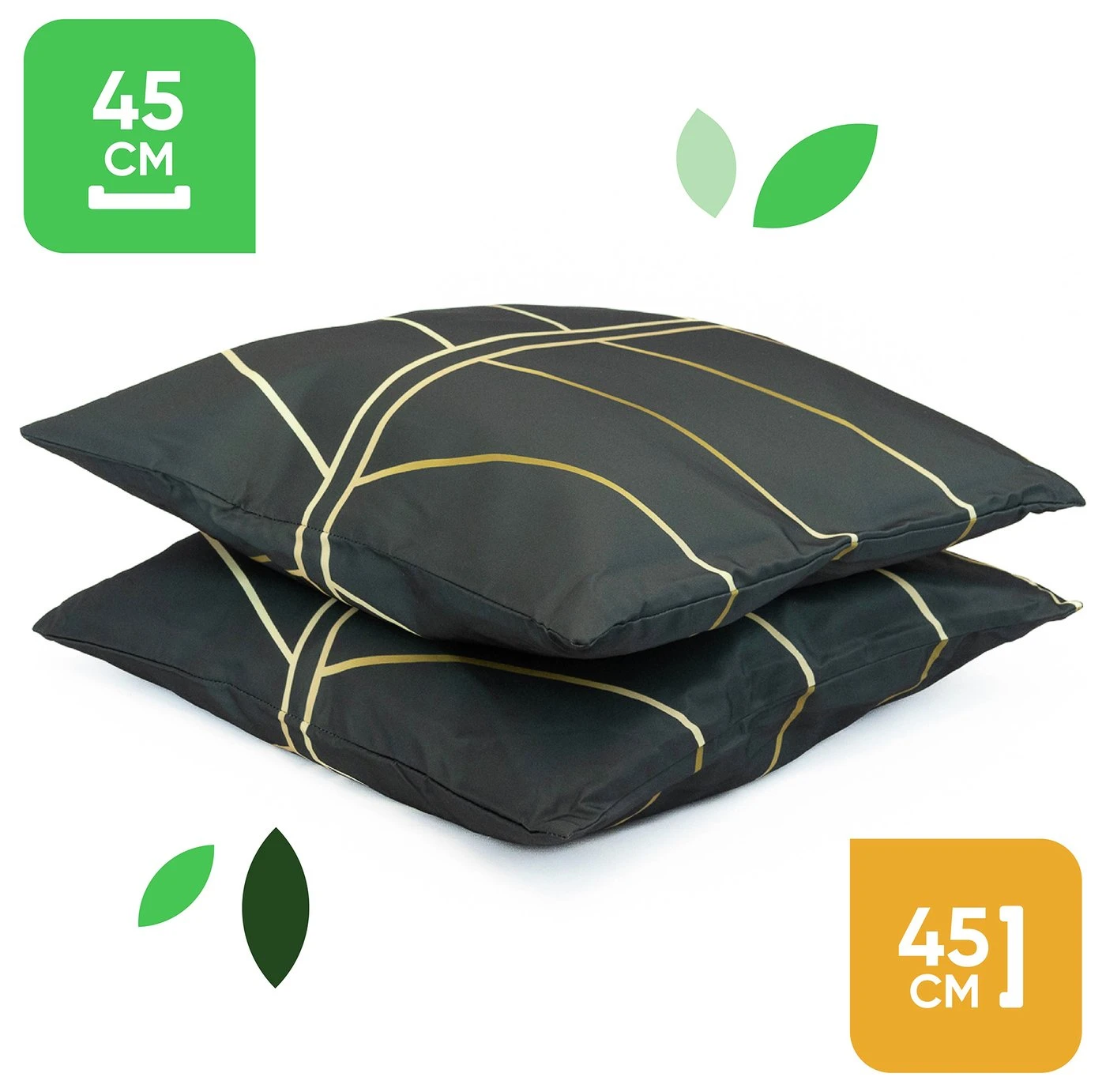 Streetwize Gold Palm Printed Outdoor Cushion - Pack Of 4 4 Streetwize Gold Palm Printed Outdoor Cushion - Pack Of 4 - Image 2