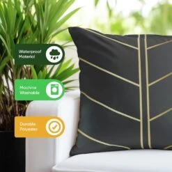 Streetwize Gold Palm Printed Outdoor Cushion - Pack Of 4 11 Streetwize Gold Palm Printed Outdoor Cushion - Pack Of 4 -Bedding Promotion Store 1480100 R Z005A