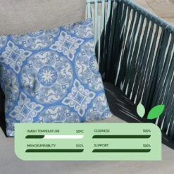 Streetwize Jacquard Outdoor Cushion Blue - Pack Of 4 -Bedding Promotion Store 1480117 R Z003A