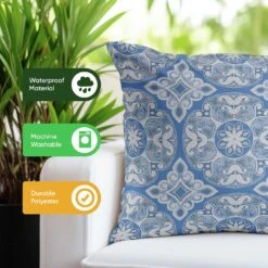 Streetwize Jacquard Outdoor Cushion Blue - Pack Of 4 -Bedding Promotion Store 1480117 R Z005A