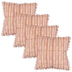 Streetwize Terracotta Fern Outdoor Cushion - Pack Of 4 12 Streetwize Terracotta Fern Outdoor Cushion - Pack Of 4 -Bedding Promotion Store 1480186 R Z005A