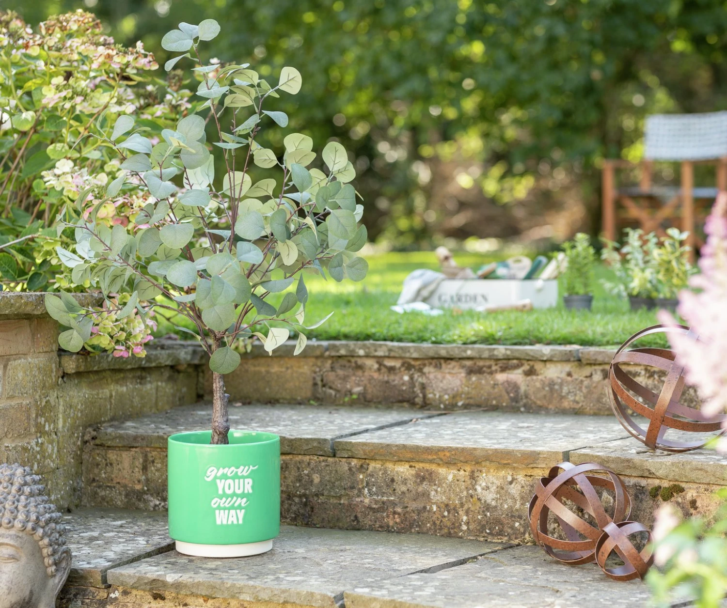 Habitat Grow Your Own Way Green Ceramic Planter 4 Habitat Grow Your Own Way Green Ceramic Planter - Image 2