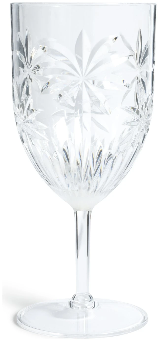 Habitat Palm Design Transparent Wine Glass - Pack Of 4 6 Habitat Palm Design Transparent Wine Glass - Pack Of 4 - Image 4