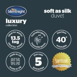 Silentnight Soft As Silk 13.5 Tog Duvet - Double 19 Silentnight Soft As Silk 13.5 Tog Duvet - Double -Bedding Promotion Store 1934113 R Z009A