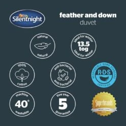 Silentnight Duck Feather & Down 13.5 Tog Duvet - Double -Bedding Promotion Store 1934199 R Z010A