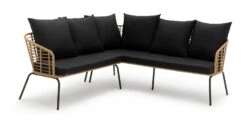 Habitat 7 Seater Rattan Effect Garden Corner Sofa Set- Black -Bedding Promotion Store 1975165 R Z007A