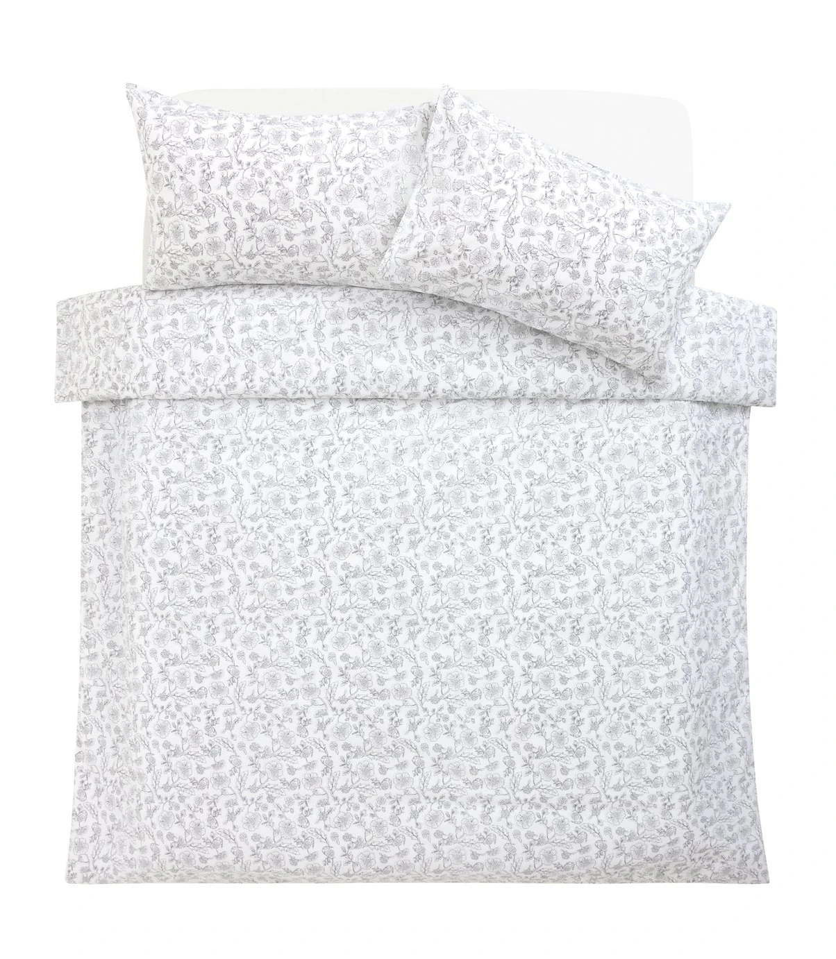 Argos Home Mono Floral Black And White Bedding Set - Single 5 Argos Home Mono Floral Black And White Bedding Set - Single - Image 3