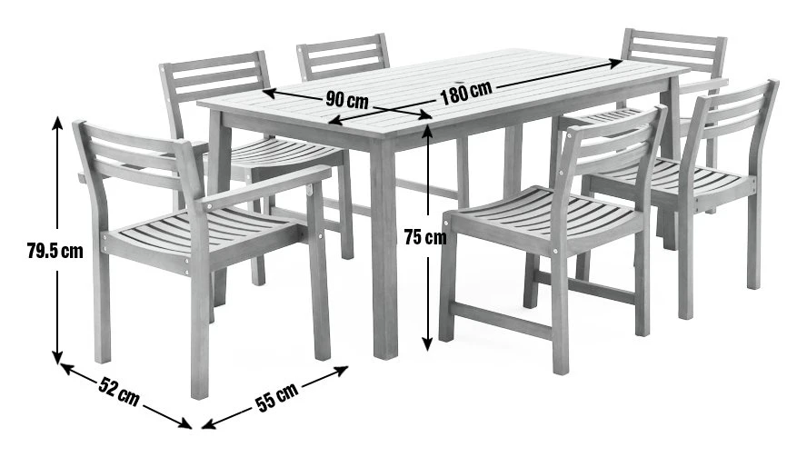 Habitat Amalfi 6 Seater Wooden Patio Set - Brown 6 Habitat Amalfi 6 Seater Wooden Patio Set - Brown - Image 4